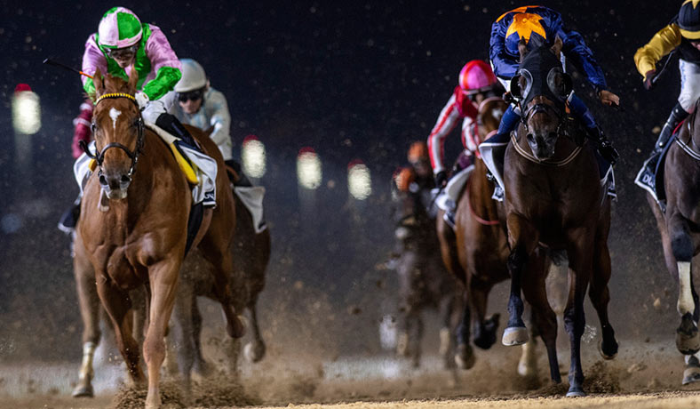 Dark Saffron en su victoria en Dubai World Cup en 2025