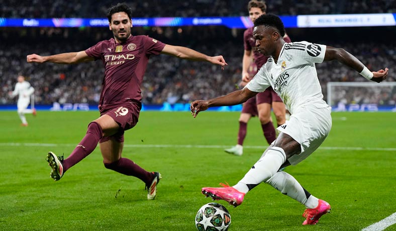 Vinicius Junior en partido de Real Madrid ante el City
